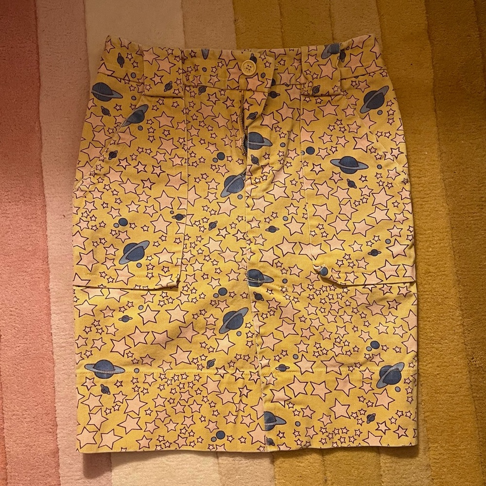 Marc Jacobs Galaxy Print Denim Pencil Skirt